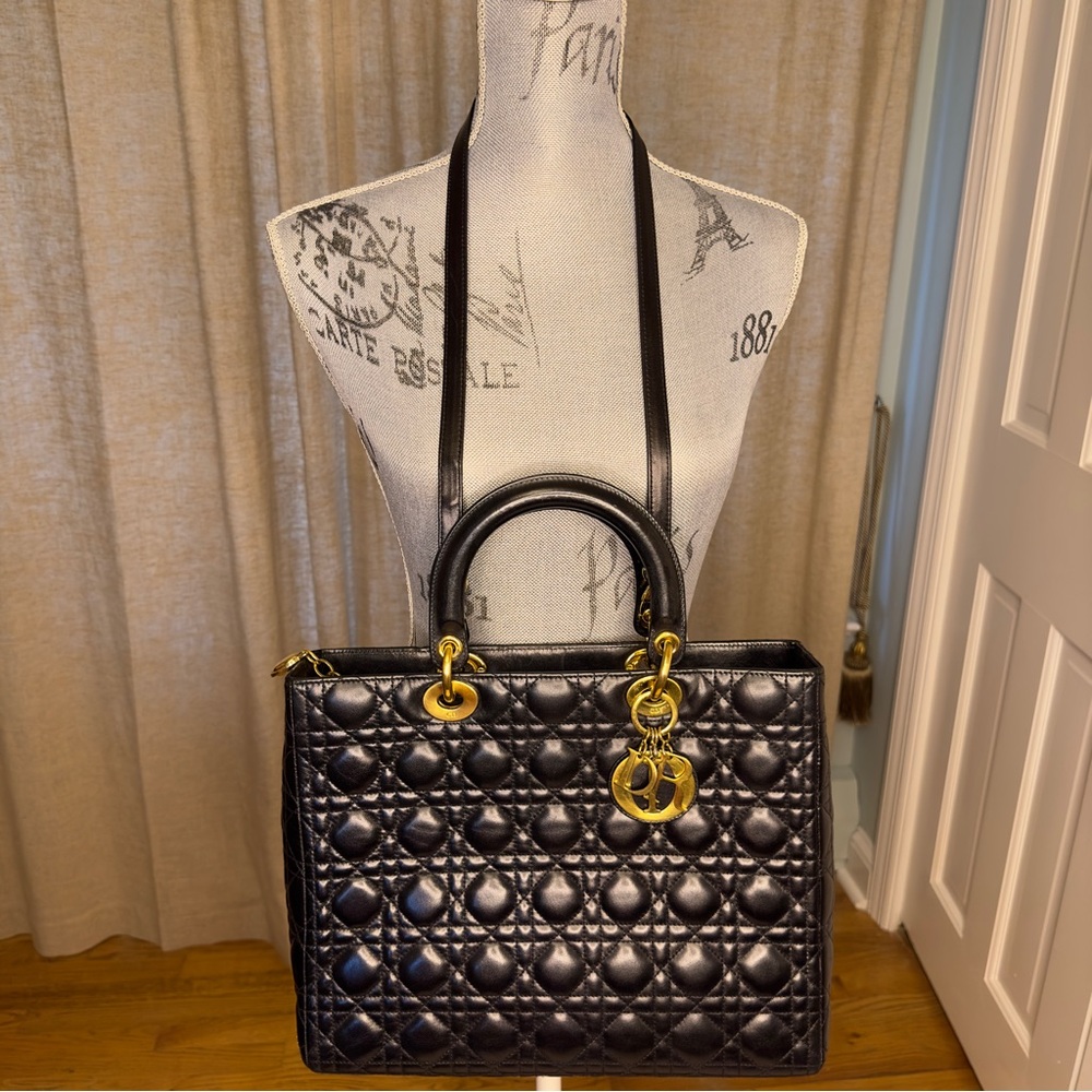 Authentic Christian Dior - Lady Dior Handbag, Large - Picture 16 of 16